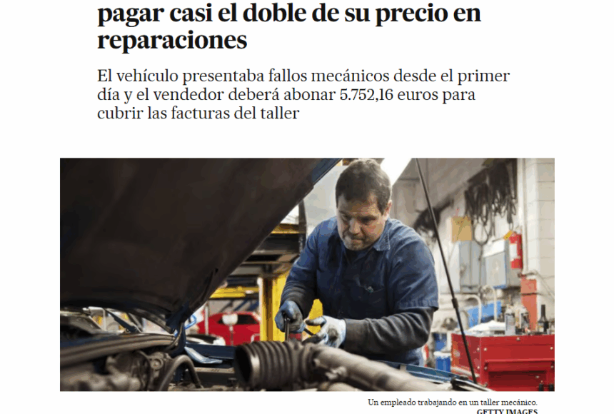 un coche con averías ocultas: deberá pagar casi el doble de su precio en reparaciones